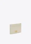 Valentino Garavani Textured Leather Wallet With Logo Embellishment In White