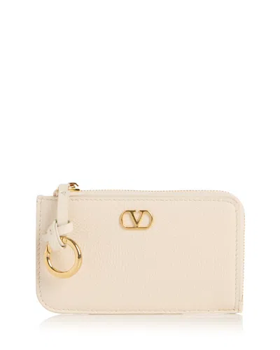 Valentino Garavani Vlogo Grained Leather Coin Purse In Purple