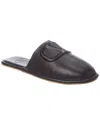 Shop Valentino Vlogo Grainy Leather Slipper In Black