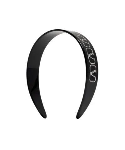VALENTINO GARAVANI VLOGO CRYSTAL-EMBELLISHED HEADBAND