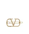 Valentino Garavani Vlogo Signature Metal Hair Clip Woman Gold Uni In Yellow
