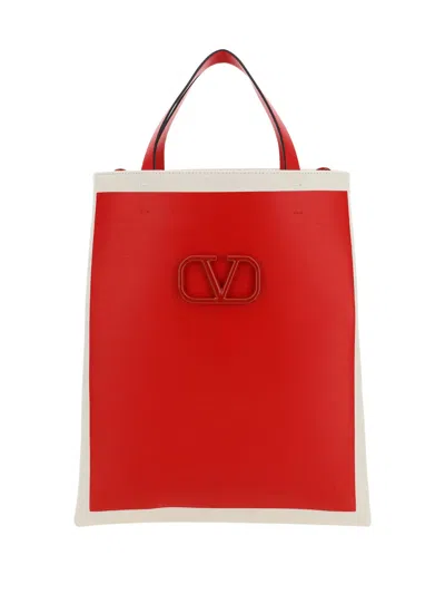 Valentino Garavani Vlogo Signature Canvas Tote Bag In Brown