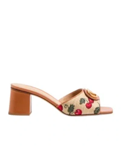 VALENTINO GARAVANI VLOGO SIGNATURE CHERRYFIC SLIDE SANDAL 60MM