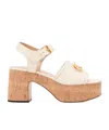 Valentino Vlogo Signature 80 Leather Platform Sandal In White