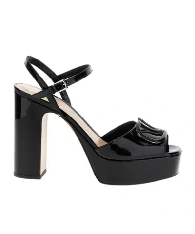 VALENTINO GARAVANI VALENTINO VLOGO PLAQUE OPEN TOE SANDALS