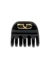 Valentino Vlogo High-shine Hair Clip In Black