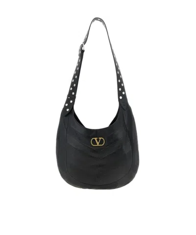 VALENTINO GARAVANI VALENTINO VLOGO SIGNATURE STUD DETAILED SHOULDER BAG
