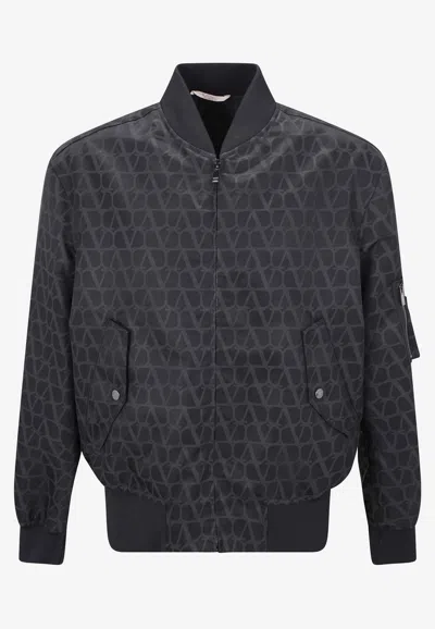 Valentino Toile Iconographe Light Bomber Jacket In Black