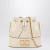 Valentino Garavani Mini Bucket Bag In Nappa With Vlogo Signature Chain Woman Light Ivory Uni In White