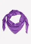 VALENTINO VLOGO JACQUARD FRAYED EDGE SCARF,1W2EB104AJB 7D6