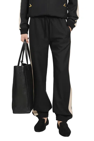 Valentino Vlogo Jersey Pants In Black