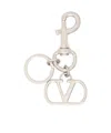 Valentino Vlogo Keychain In White