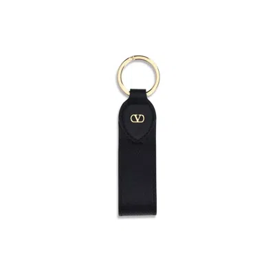 Valentino Garavani Vlogo Keyring In Black