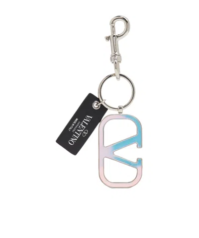 Valentino Garavani Vlogo Keyring In Black