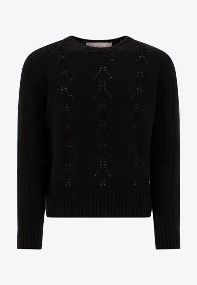 VALENTINO VLOGO KNITTED WOOL SWEATER