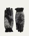 Valentino Vlogo Lace Gloves In Black