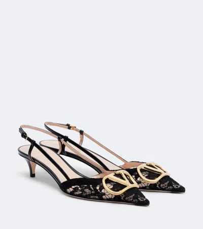 Valentino Garavani Valentino Vlogo Slingback Pump In Black