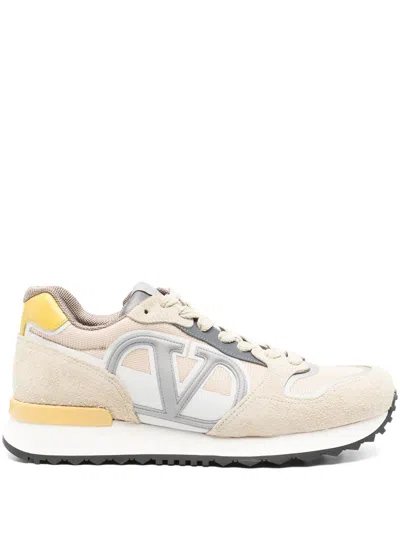 Valentino Garavani Vlogo Lace-up Sneakers In Neutrals