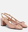 Valentino Garavani Valet Du Roi Slingback Pump In Mesh And Kidskin 60mm Woman Pink 42