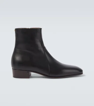 Valentino Garavani Pat Ankle Boots In Black