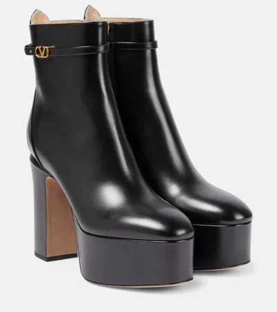Valentino Garavani Woman Ankle Boots Black Size 9 Soft Leather In Nero Neri E Grigi