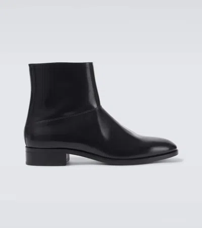 Valentino Garavani Pat Ankle Boots In Black