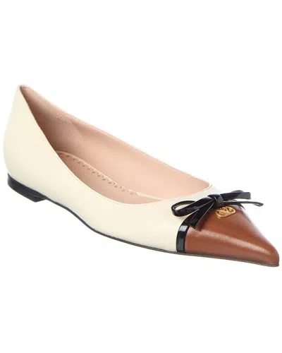 Valentino Garavani Valentino Vlogo Leather Ballerina Flat In Pink
