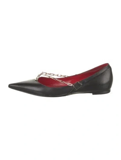 Pre-owned Valentino Garavani Vlogo Leather Ballet Flats In Multi
