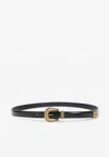 Valentino Black Vlogo Signature Brushed Calfskin Belt In Black