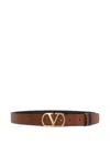 Valentino Vlogo Leather Belt In Brown