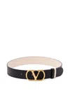 Valentino Vlogo Leather Belt In Blue