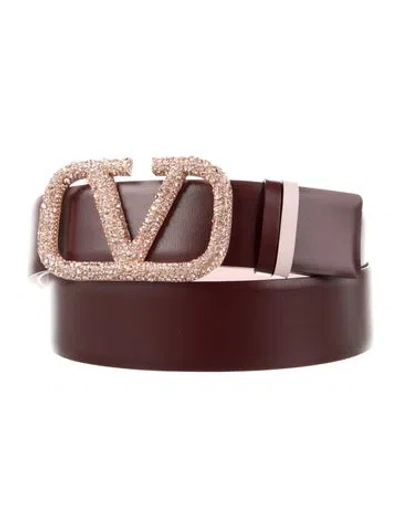 Pre-owned Valentino Garavani Vlogo Leather Belt