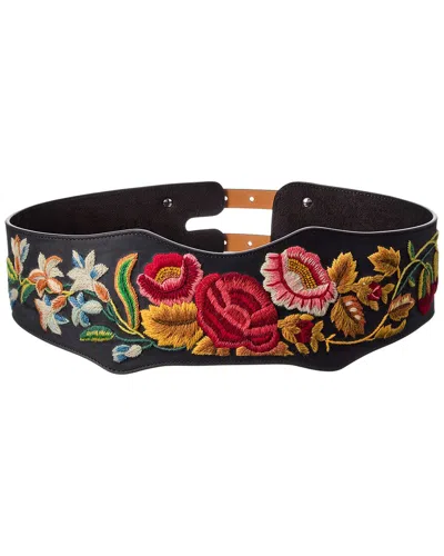 Valentino Garavani Valentino Vlogo Leather Belt In Black