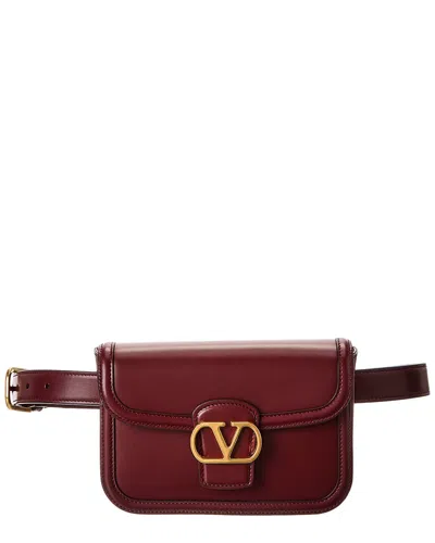 Valentino Garavani Valentino Vlogo Leather Belt Bag In Red
