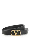 Valentino Garavani Vlogo Signature Leather Belt In Black