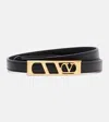 Valentino Vlogo Signature Belt In Shiny Calfskin 15 Mm In Black
