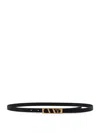 Valentino Garavani Vlogo Signature Belt In Shiny Calfskin 15 Mm Woman Black 100 In Black