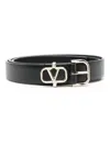 Valentino Vlogo Leather Belt In Black