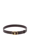 Valentino Vlogo Leather Belt In Brown