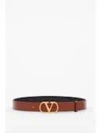 Valentino Vlogo Signature Leather Belt In Brown
