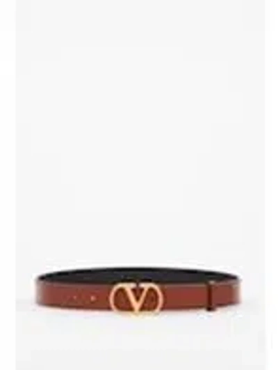 Valentino Garavani Vlogo Leather Belt In Brown