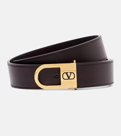 Valentino Garavani Vlogo Leather Belt In Multi