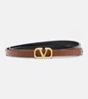 Valentino Vlogo Leather Belt In Brown