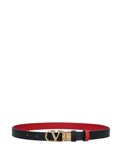 Valentino Garavani Women Black Vlogo Reversible Belt
