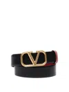 Valentino Reversible Vlogo Signature Belt In Red