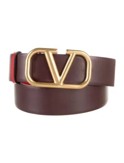 Pre-owned Valentino Garavani Vlogo Leather Belt W/ Tags In Multi