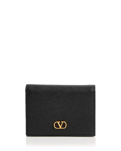 Valentino Garavani Vlogo Leather Bifold Wallet In Black