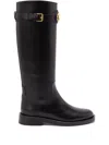 Valentino Garavani Vlogo Signature Calfskin Boot 30mm Woman Black 38.5