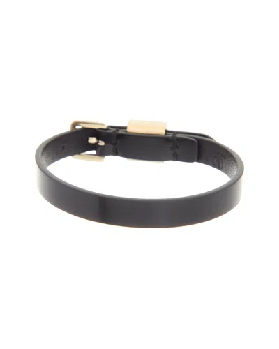 Valentino Garavani Valentino Vlogo Leather Bracelet In Metallic