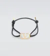 Valentino Vlogo Leather Bracelet In Black